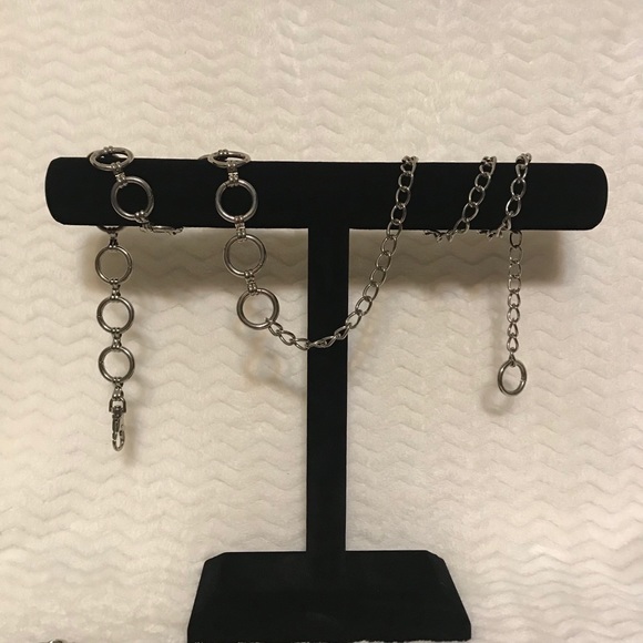 HSN Accessories - Silver Circle Chain Link Belt